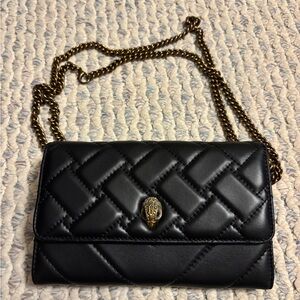Kurt Geiger Black Quilted Leather Chain Bag